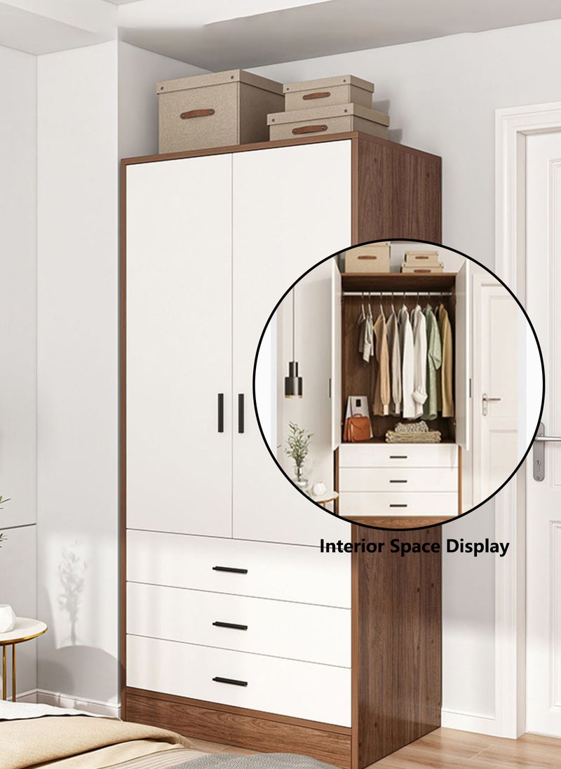 Sharpdo - Small Bedroom Wardrobe Lockers, 2 Doors and 3 Drawers, Diversified Storage Space Lockers 80*45*182CM - Image 1