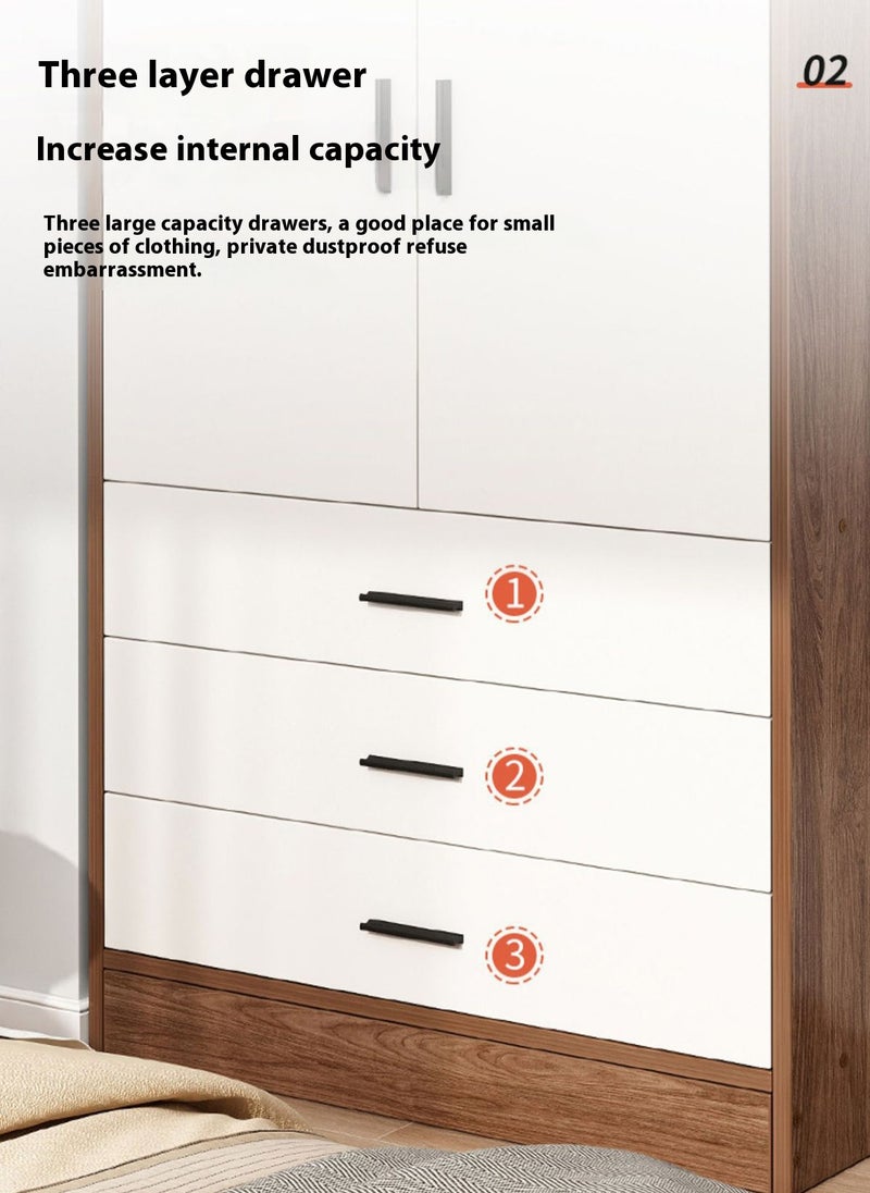 Sharpdo - Small Bedroom Wardrobe Lockers, 2 Doors and 3 Drawers, Diversified Storage Space Lockers 80*45*182CM - Image 1