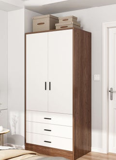 Small Bedroom Wardrobe Lockers, 2 Doors and 3 Drawers, Diversified Storage Space Lockers 80*45*182CM
