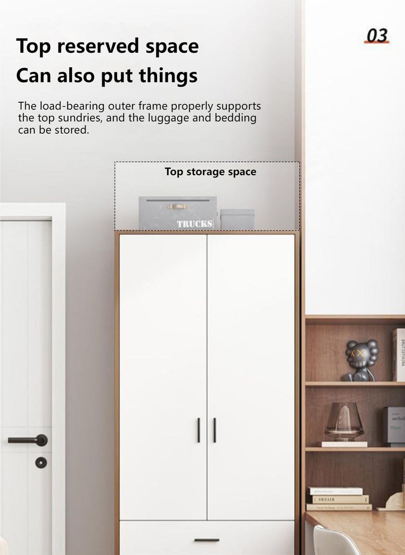 Sharpdo - Small Bedroom Wardrobe Lockers, 2 Doors and 3 Drawers, Diversified Storage Space Lockers 80*45*182CM - Image 1