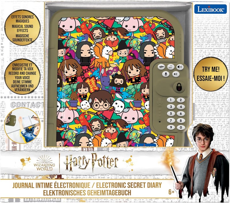 Lexibook - Harry Potter, Electronic Secret Diary with pen and notebook included, interactive, password, fun features, sounds effects, Gold/black, SD50HP - Image 5