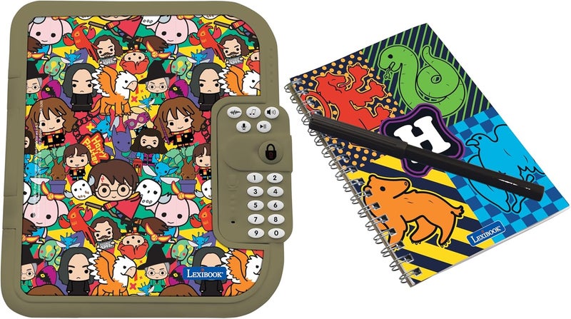 Lexibook - Harry Potter, Electronic Secret Diary with pen and notebook included, interactive, password, fun features, sounds effects, Gold/black, SD50HP - Image 1