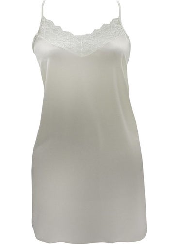 Magic Form 87430 Crepe Satin Lace Nightgown - Ecru  - Image 1