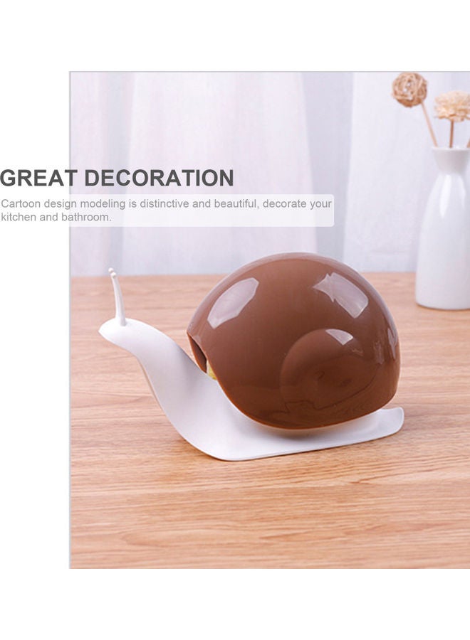 NIBEMINENT Snails Shaped Bathroom Soap Dispenser Brown/White 17.5x7.2x11cm - Image 3