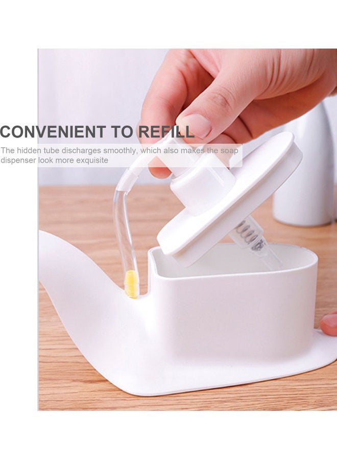 NIBEMINENT Snails Shaped Bathroom Soap Dispenser Brown/White 17.5x7.2x11cm - Image 5