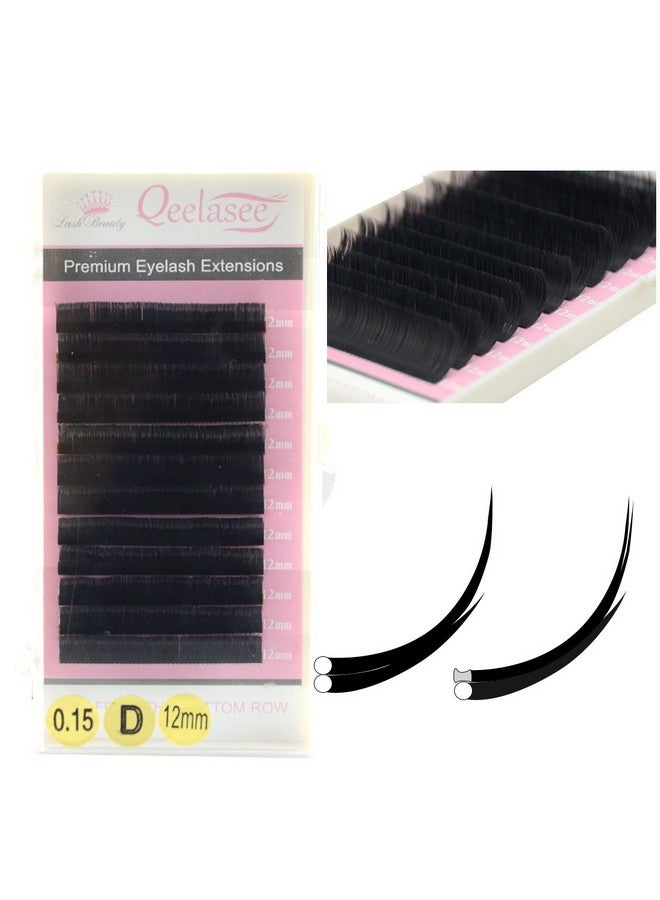 Qeelasee Matte Mink Ellipse Flat Eyelash Extensions 0.20Mm Thickness D Curl 11Mm Rich Black Soft For Professional Salon Use - Image 3