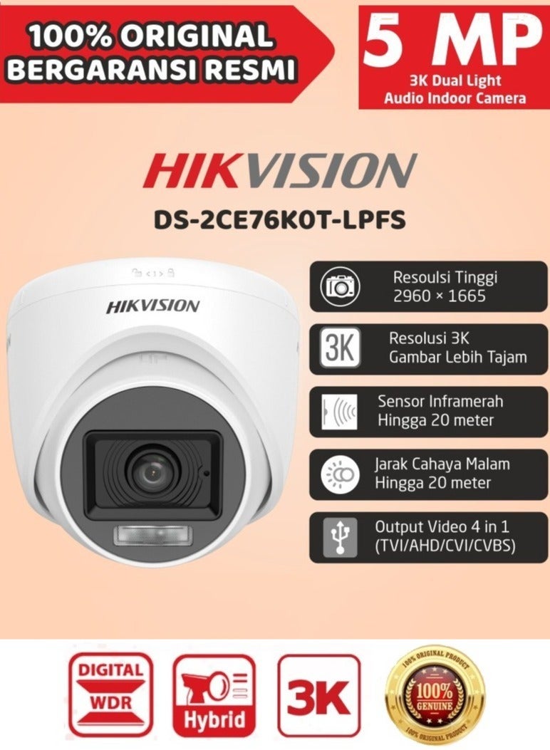 HIKVISION DS-2CE76K0T-LPFS 2.8Mm 3K Analog Camera Indoors 5MP Fixed Focal Lens - Image 4
