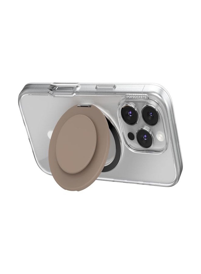 بوب سوكيتس حامل هاتف PopSockets قابل للطي لتقنية MagSafe، مزود بحامل مدمج، وحامل قابل للتعديل لوضعية التصوير الرأسية أو الأفقية، ومتوافق مع الشحن اللاسلكي - لاتيه - Image 2