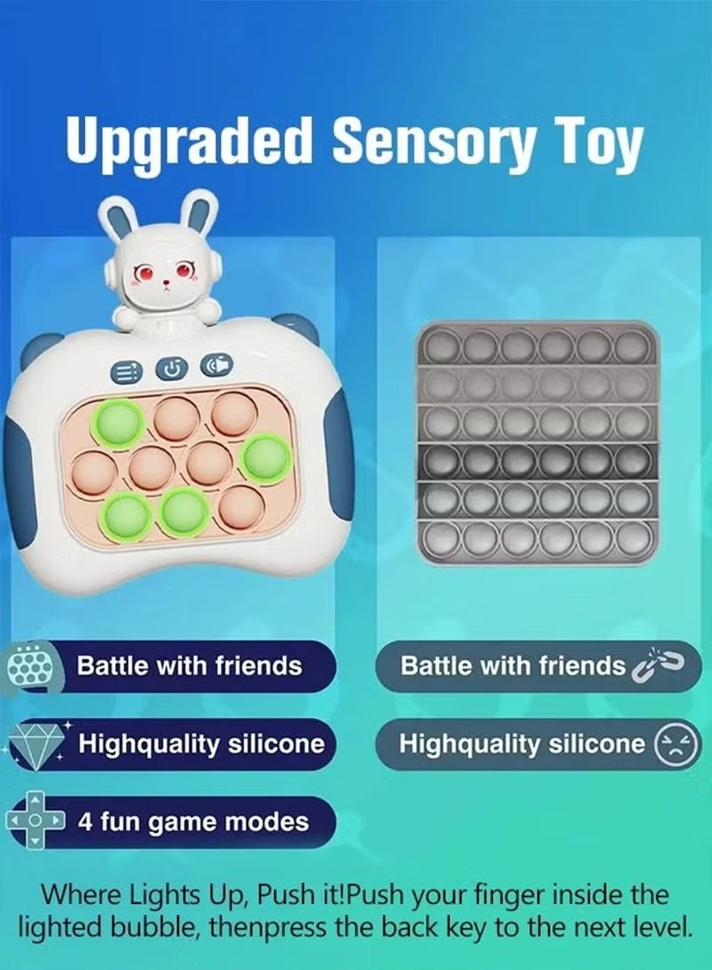 ألعاب التململ الإلكترونية السريعة الدفع المضيئة للبالغين والأطفال مع لعبة ألغاز آلة دفع البوب ​​الفقاعات فيدجيت لعبة حسية هدايا عيد الميلاد - Image 3