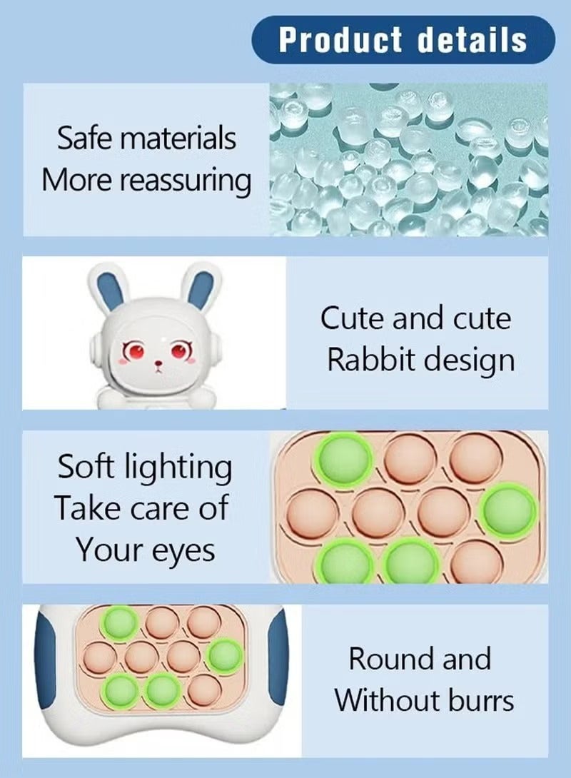 ألعاب التململ الإلكترونية السريعة الدفع المضيئة للبالغين والأطفال مع لعبة ألغاز آلة دفع البوب ​​الفقاعات فيدجيت لعبة حسية هدايا عيد الميلاد - Image 4