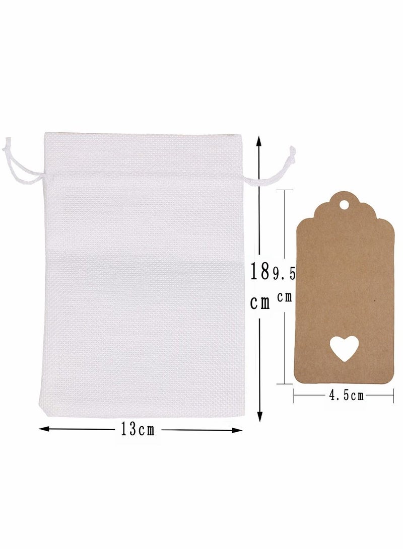HomarKet 15 Pcs Gift Bags of Burlap and 15 Gift Tags with Drawstring Best for Wedding Ramadan Eid Treats or Goodie Giveaways  - Image 2