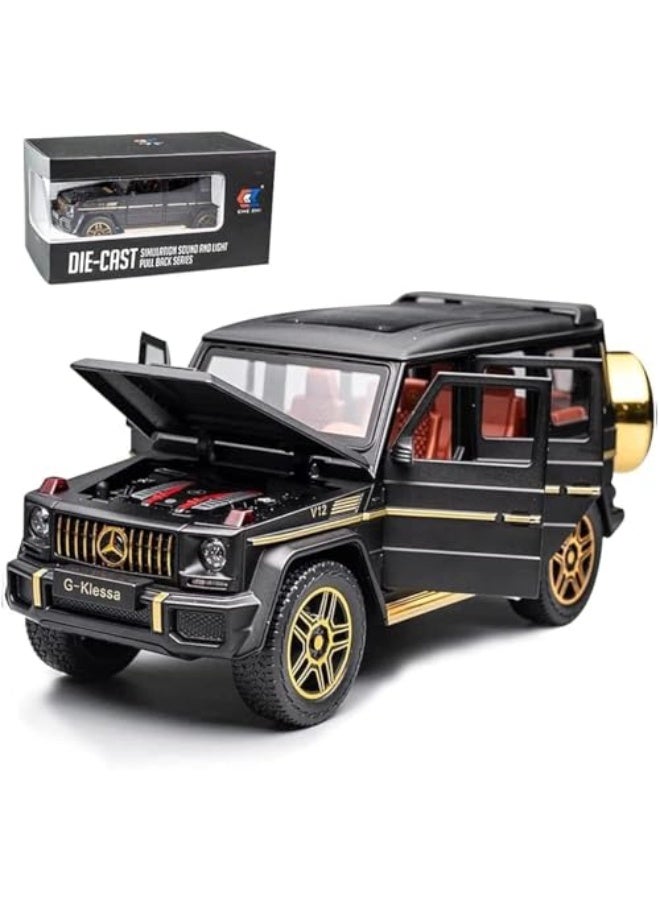 AMG Exquisite car Model 1/24 Benz G63 AMG Model Car, Zinc Alloy Pull Back Toy car with Sound and Light for Kids Boy Girl Gift (Black) - Image 1