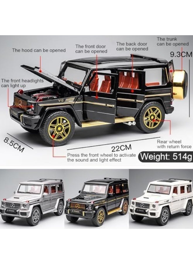 AMG Exquisite car Model 1/24 Benz G63 AMG Model Car, Zinc Alloy Pull Back Toy car with Sound and Light for Kids Boy Girl Gift (Black) - Image 2