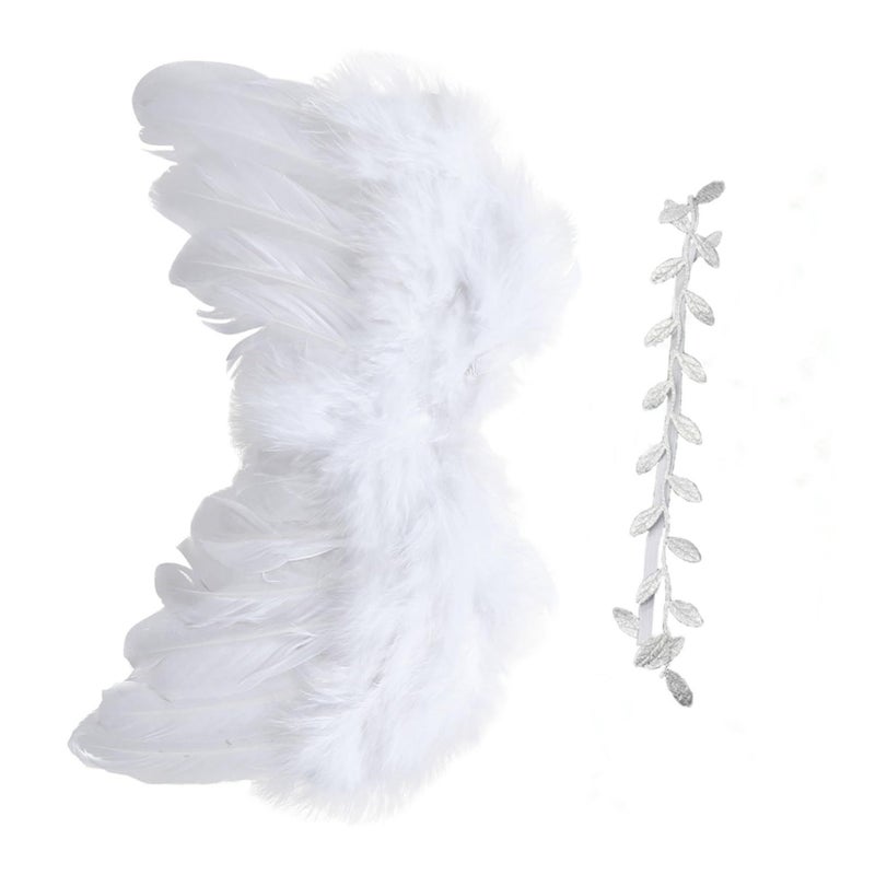 White Shower Photo Props Set with Leaf Headband for Newborn Boys - Image 2