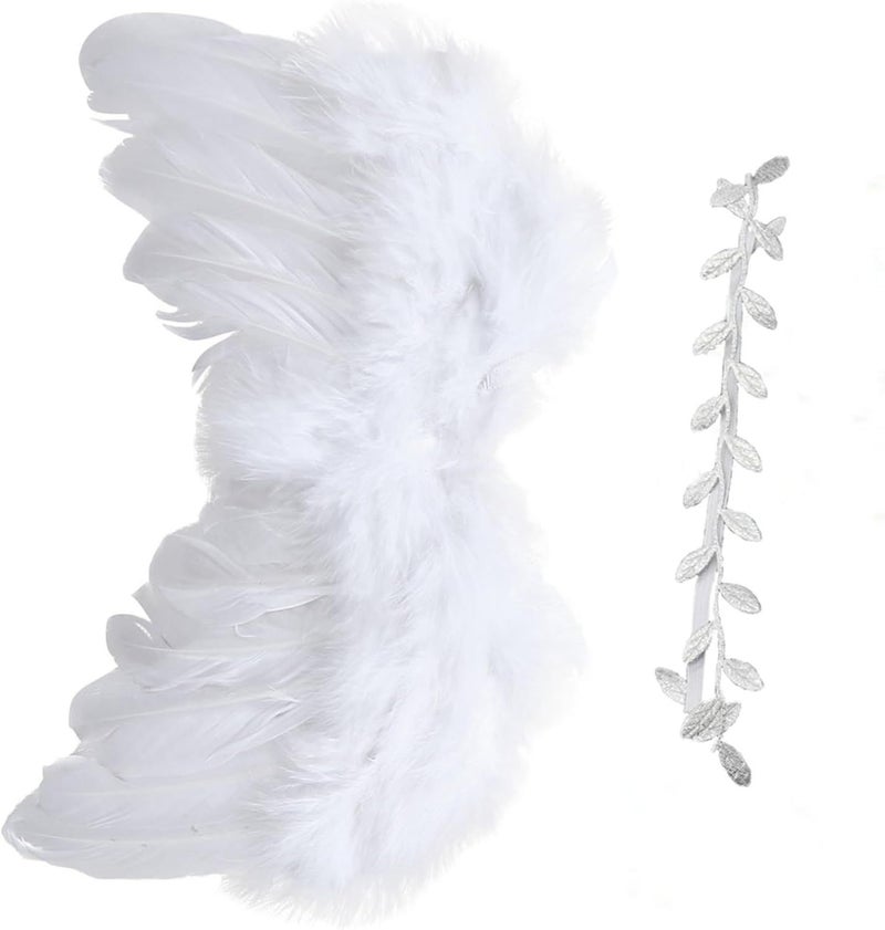 White Shower Photo Props Set with Leaf Headband for Newborn Boys - Image 1
