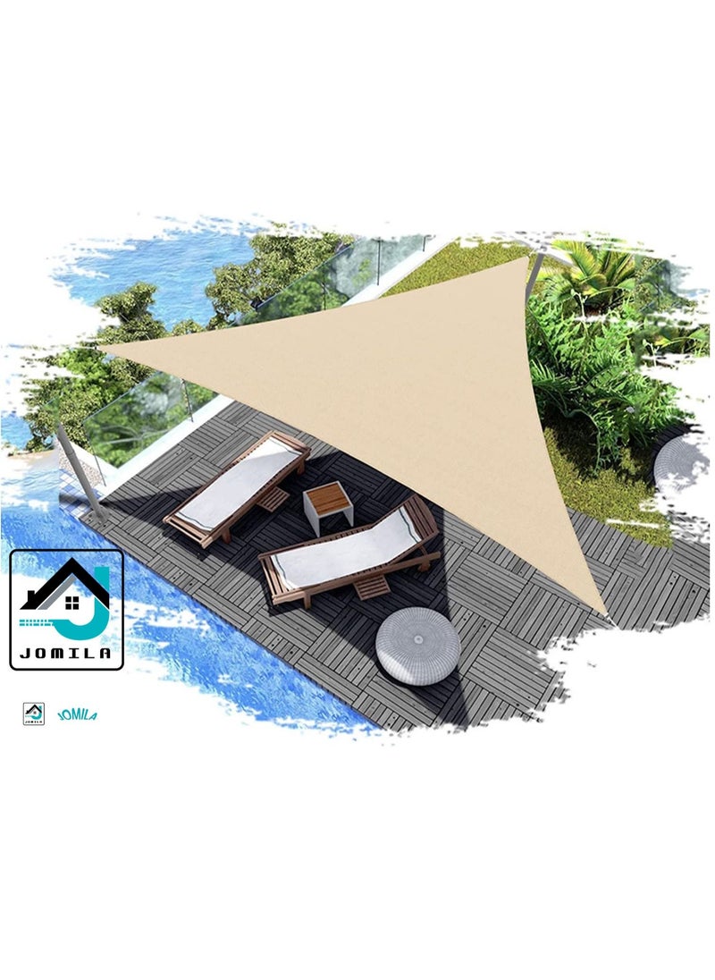 JOMILA Anti-UV Awning Sun Shelter Triangle Canopy Outdoor Shelters Sun Shade Sails Beach Sunshade Tarp Waterproof Garden Car Camping Size 4*4*4 Meter  - Image 5