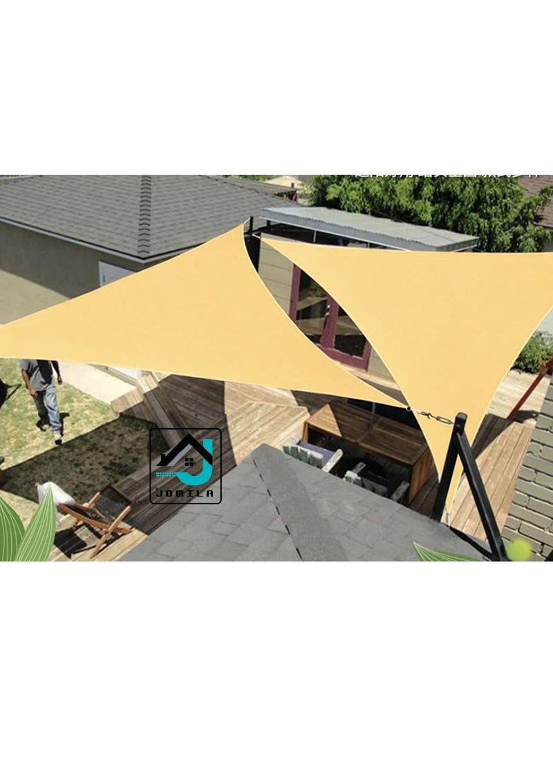JOMILA Anti-UV Awning Sun Shelter Triangle Canopy Outdoor Shelters Sun Shade Sails Beach Sunshade Tarp Waterproof Garden Car Camping Size 4*4*4 Meter  - Image 3