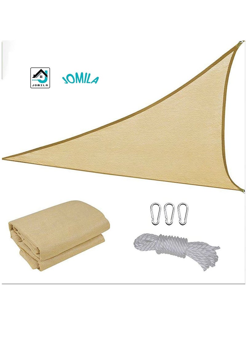 JOMILA Anti-UV Awning Sun Shelter Triangle Canopy Outdoor Shelters Sun Shade Sails Beach Sunshade Tarp Waterproof Garden Car Camping Size 4*4*4 Meter  - Image 2