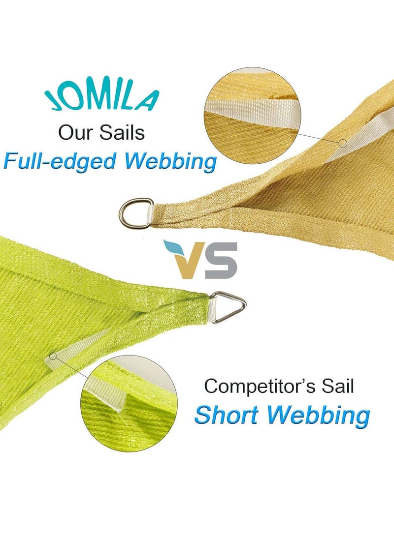 JOMILA Anti-UV Awning Sun Shelter Triangle Canopy Outdoor Shelters Sun Shade Sails Beach Sunshade Tarp Waterproof Garden Car Camping Size 4*4*4 Meter  - Image 4
