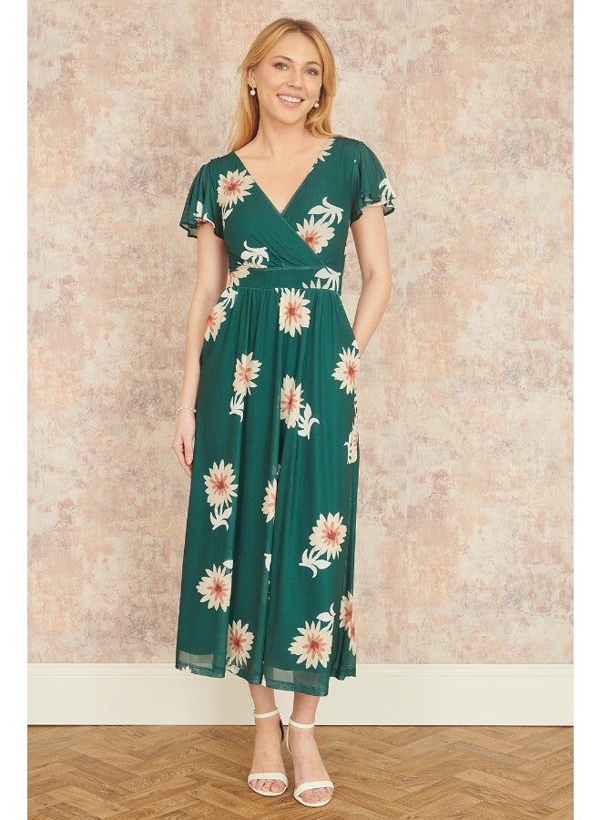 Yumi Floral Flutter Sleeve Dress  - Image 4