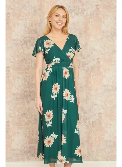 Yumi Floral Flutter Sleeve Dress