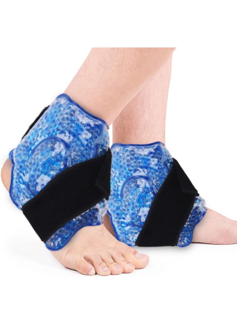 NEWGO NEWGO Ice Packs for Ankle Injuries, 2 Pack Cold Wraps FSA/HSA Eligible, Gel Beads for Ankle Sprains, Aches & Pain Relief 