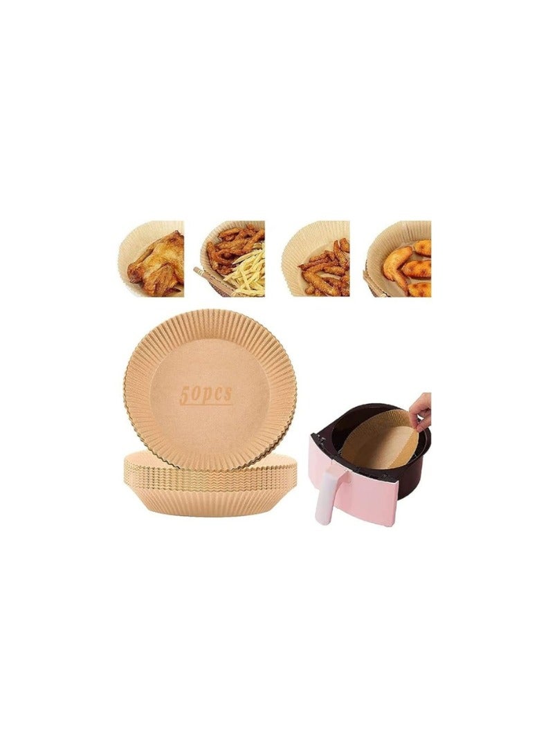 50 PCS Air Fryer Disposable Paper Liner, Non-stick Disposable Air Fryer Liners