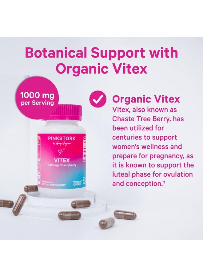 Pink Stork Pink Stork Vitex Supplement for Women - 1000 mg Organic Chaste Tree Berry to Support Hormone Balance for Women - Fertility Supplements for Ovulation and Conception - 60 Capsules  - Image 2