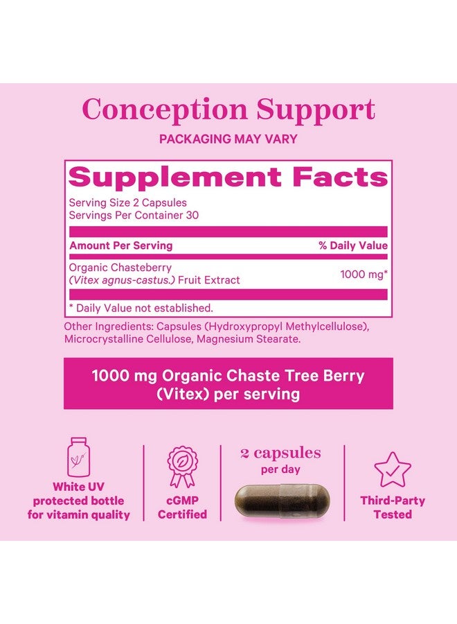 Pink Stork Pink Stork Vitex Supplement for Women - 1000 mg Organic Chaste Tree Berry to Support Hormone Balance for Women - Fertility Supplements for Ovulation and Conception - 60 Capsules  - Image 4