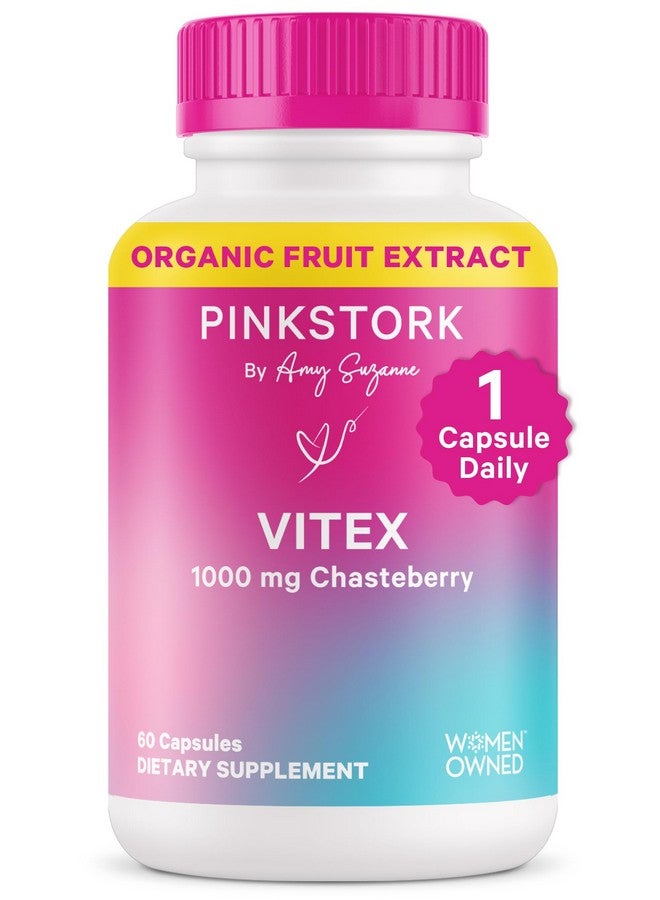 Pink Stork Pink Stork Vitex Supplement for Women - 1000 mg Organic Chaste Tree Berry to Support Hormone Balance for Women - Fertility Supplements for Ovulation and Conception - 60 Capsules  - Image 1