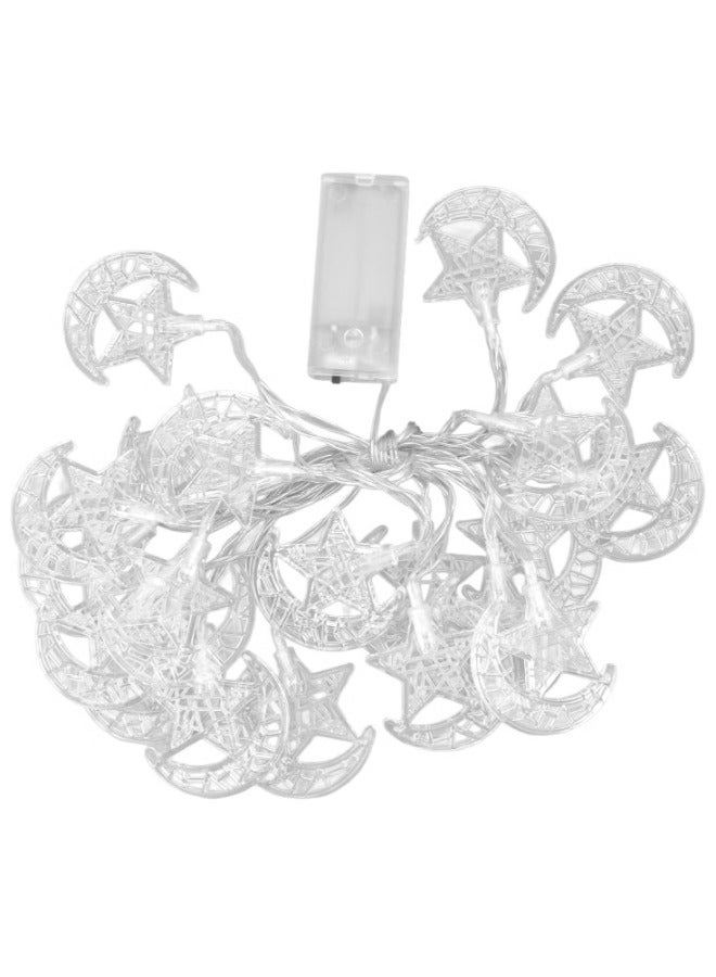 Dreamzon Ramadan String Lights - Moon Star Lamp for Home Festival Decor Ramadan Decor Battery Operated - Image 1