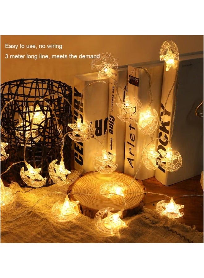 Dreamzon Ramadan String Lights - Moon Star Lamp for Home Festival Decor Ramadan Decor Battery Operated - Image 2
