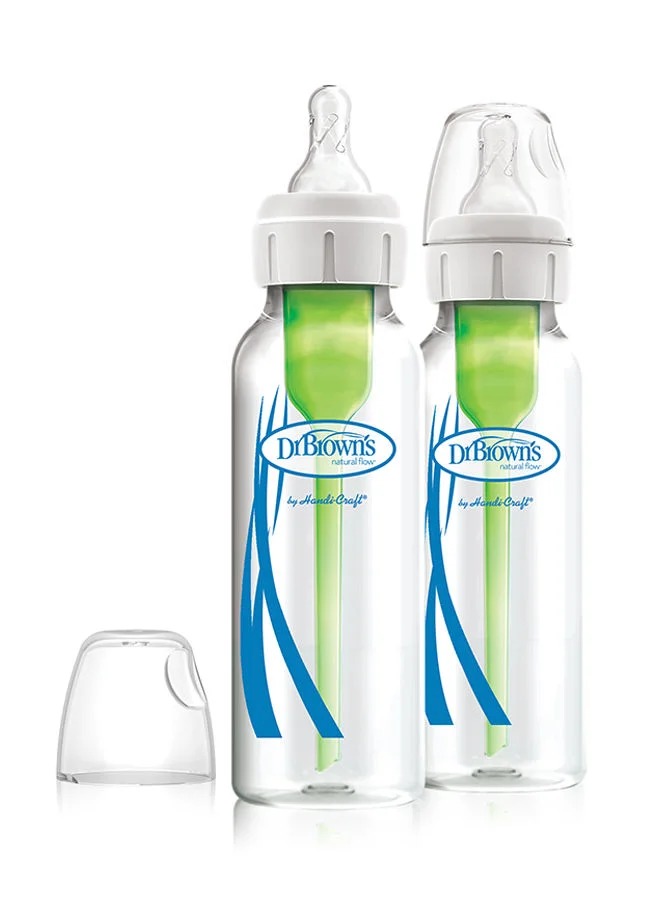 Dr. Brown’s Narrow Glass Options And Bottle, Pack of 2, 8 oz/250 ml