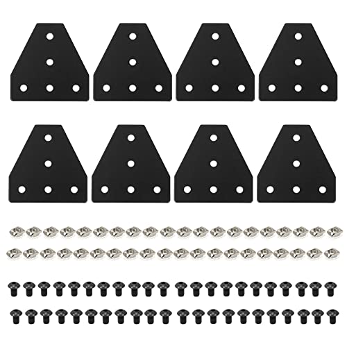 SeekLiny 2020 Aluminum Extrusion Connector Bracket Set Included 8PCS Joint Plates,1Pcs M3 Wrench,40Pcs M5 T-Slot Nuts and 40Pcs M5x8mm Hex Socket Cap Screw for 2020 Series Aluminum Profile 3D Printer - Image 1