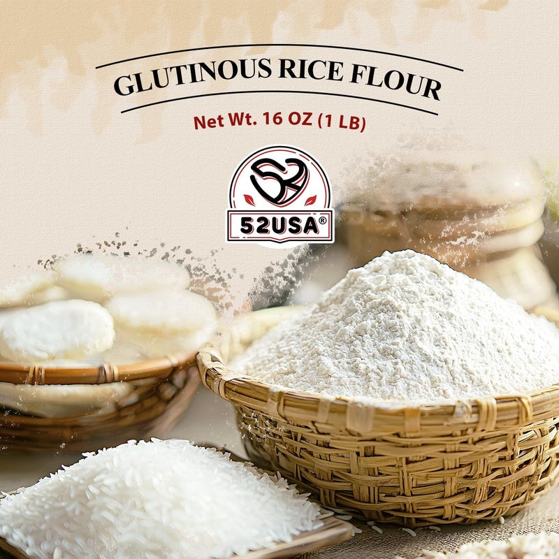 52USA Glutinous Rice Flour - 16 Ounce (1 Pound) - All Natural, Gluten-Free Rice Flour for Baking and Cooking - Image 3