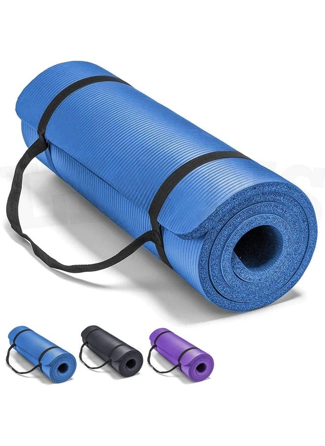 SKY-TOUCH Yoga Mat Non Slip, Yoga Mat with Strap Included 10mm Thick Exercise Mat Ideal for HiiT, Pilates, Yoga and Many Other Home Workouts  - Image 1