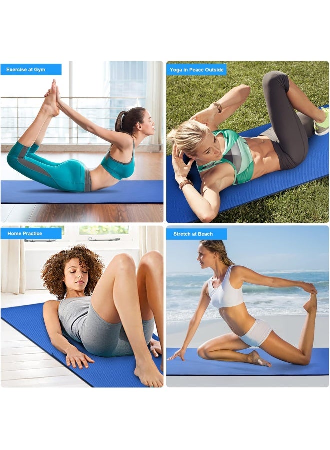 Yoga Mat Non Slip, Yoga Mat with Strap Included 10mm Thick Exercise Mat Ideal for HiiT, Pilates, Yoga and Many Other Home Workouts image 8