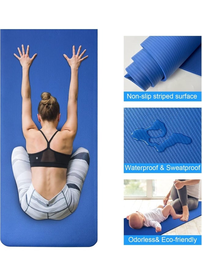 SKY-TOUCH Yoga Mat Non Slip, Yoga Mat with Strap Included 10mm Thick Exercise Mat Ideal for HiiT, Pilates, Yoga and Many Other Home Workouts  - Image 3