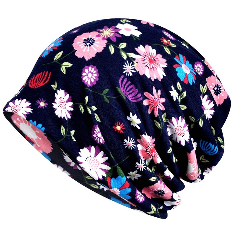 Ababalaya Women's Summer Beanie for Men Hat Boho Hats Adult Dwarf Hats Chemo Cap Cancer Headwear Caps Baggy Skull Sleep Cap Nightcap - Image 4