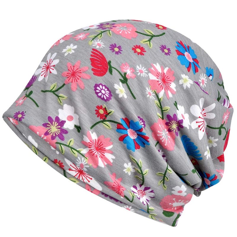 Ababalaya Women's Summer Beanie for Men Hat Boho Hats Adult Dwarf Hats Chemo Cap Cancer Headwear Caps Baggy Skull Sleep Cap Nightcap - Image 2