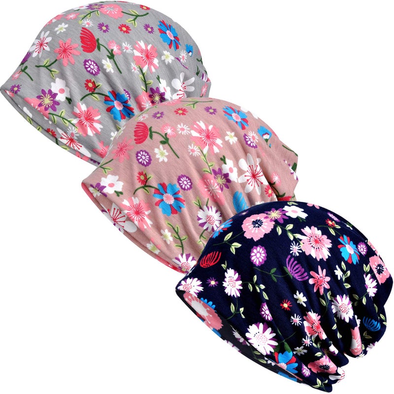 Ababalaya Women's Summer Beanie for Men Hat Boho Hats Adult Dwarf Hats Chemo Cap Cancer Headwear Caps Baggy Skull Sleep Cap Nightcap - Image 1