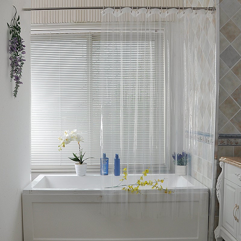 general Transparent Waterproof Shower Curtain with Magnets - PEVA Material - Image 3