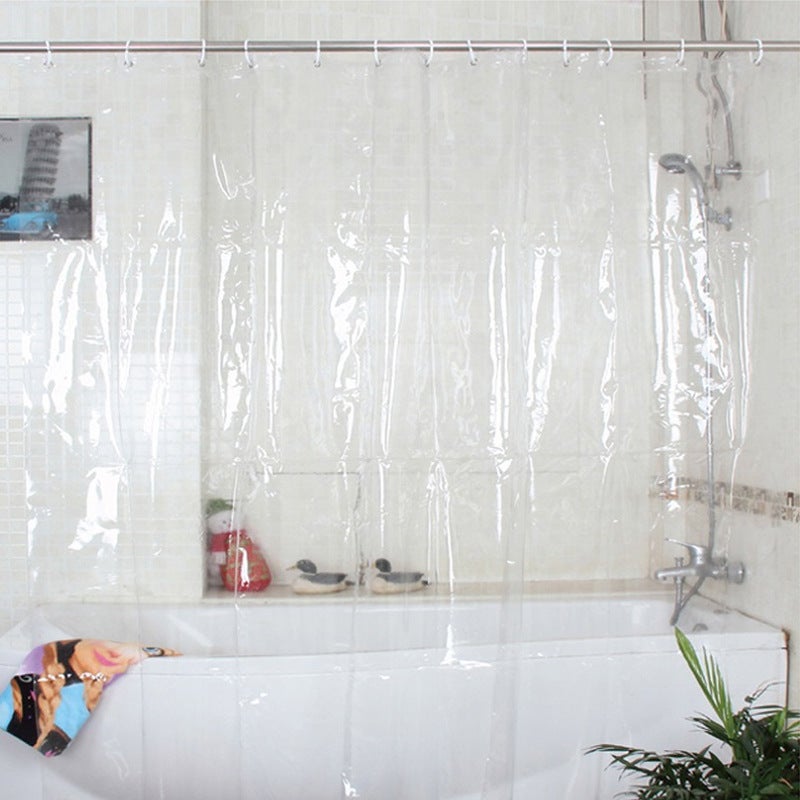 general Transparent Waterproof Shower Curtain with Magnets - PEVA Material - Image 5