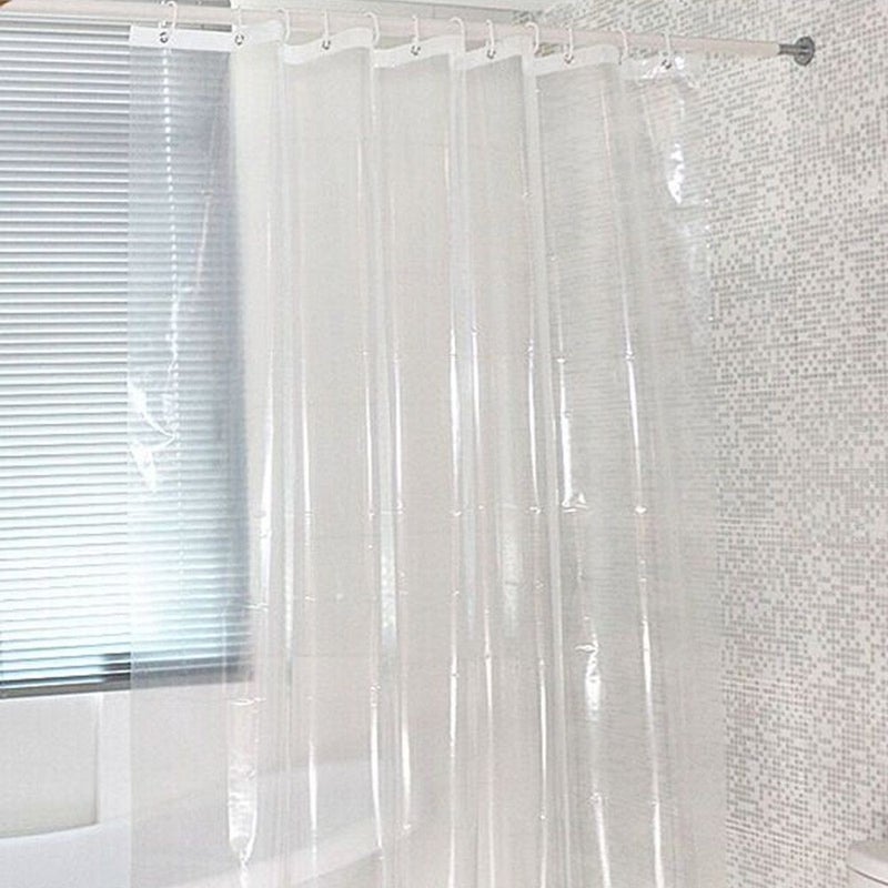 general Transparent Waterproof Shower Curtain with Magnets - PEVA Material - Image 1