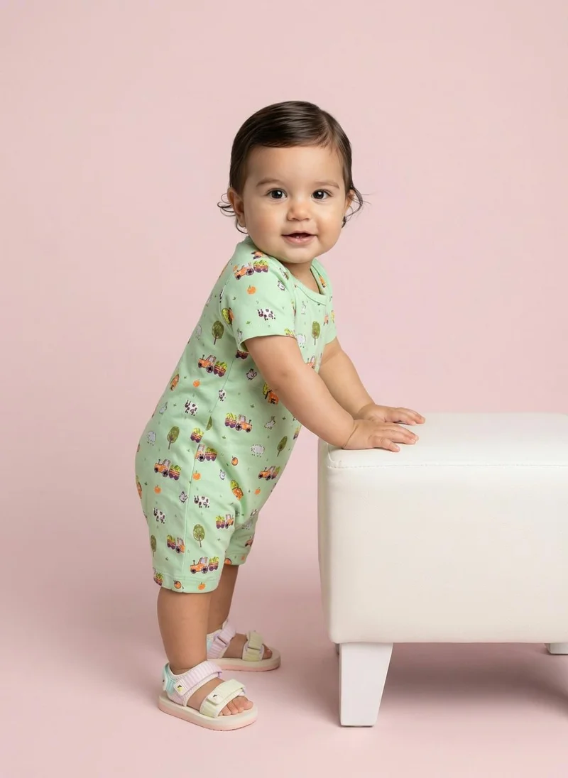 نوتيناتي Nautinati  Baby Boys' 100% Interlock Cotton Pack of 2 Tropical Print Rompers