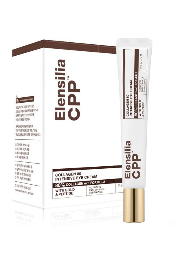 Elensilia - 80% Collagen With Gold Peptides Eye Cream - Snail Secretion Filtrate + Matrixyl 3000 + Haloxyl For Wrinkles, Dark Circles, Moisturizer - Korean Skin Care, 0.7 Fl.Oz - Image 1