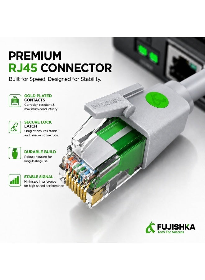 FUJISHKA High Speed CAT6 Ethernet Network Cable 70M - RJ45 LAN Cable for Router, Modem, PC, Laptop, Gaming Console & Smart TV - Ultra Fast Internet Connection - Image 3