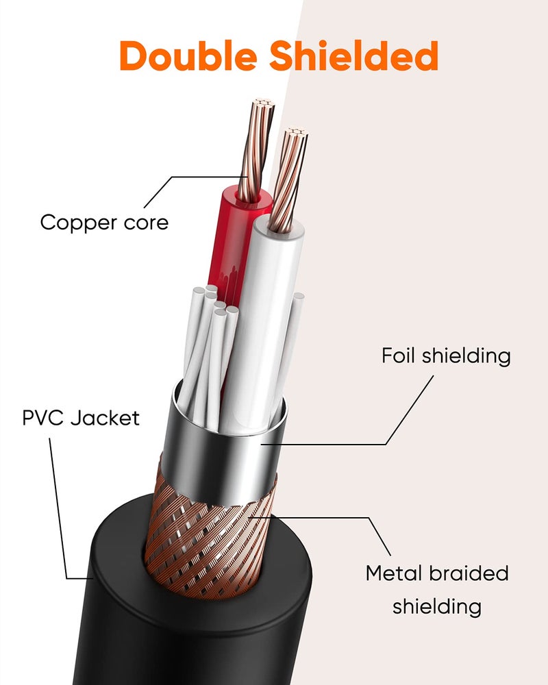 CableCreation كابل تمديد صوتي ميكروفون XLR ذكر إلى أنثى 3 دبابيس محمي - Image 4