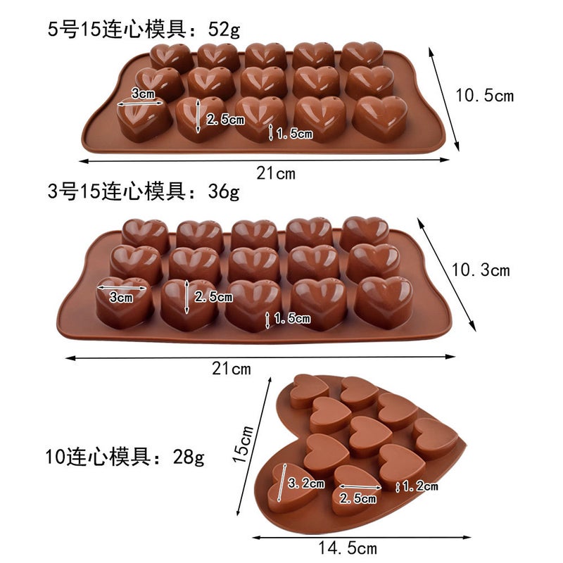 general 15-Section Heart Silicone Mold for Chocolate Baking Ice Cubes DIY - Image 3