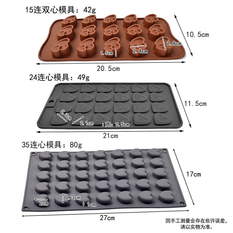 general 15-Section Heart Silicone Mold for Chocolate Baking Ice Cubes DIY - Image 4